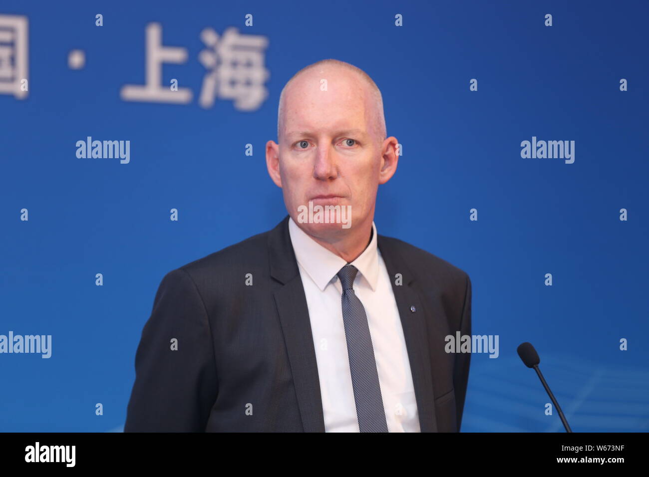Andreas Weller, Präsident der Region Asien Pazifik der ZF Friedrichshafen AG, besucht eine fördernde Treffen vor der China International 2018 importieren Stockfoto