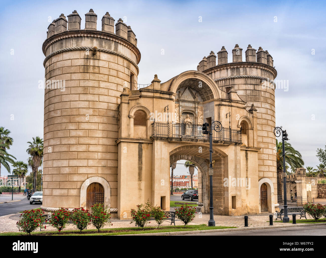 Puerta de Palmas (Palms Tor), 16. Jahrhundert, in Badajoz, Provinz Badajoz, Extremadura, Spanien Stockfoto