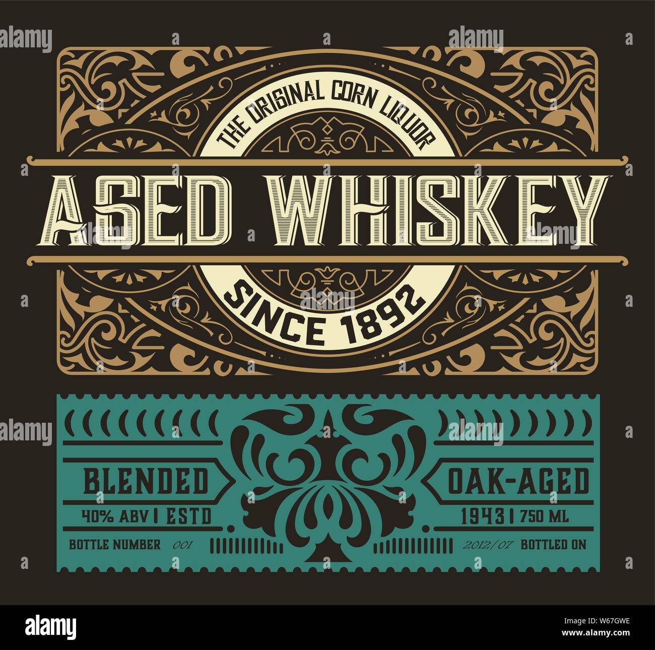 Whiskey-Etikett Stock Vektor