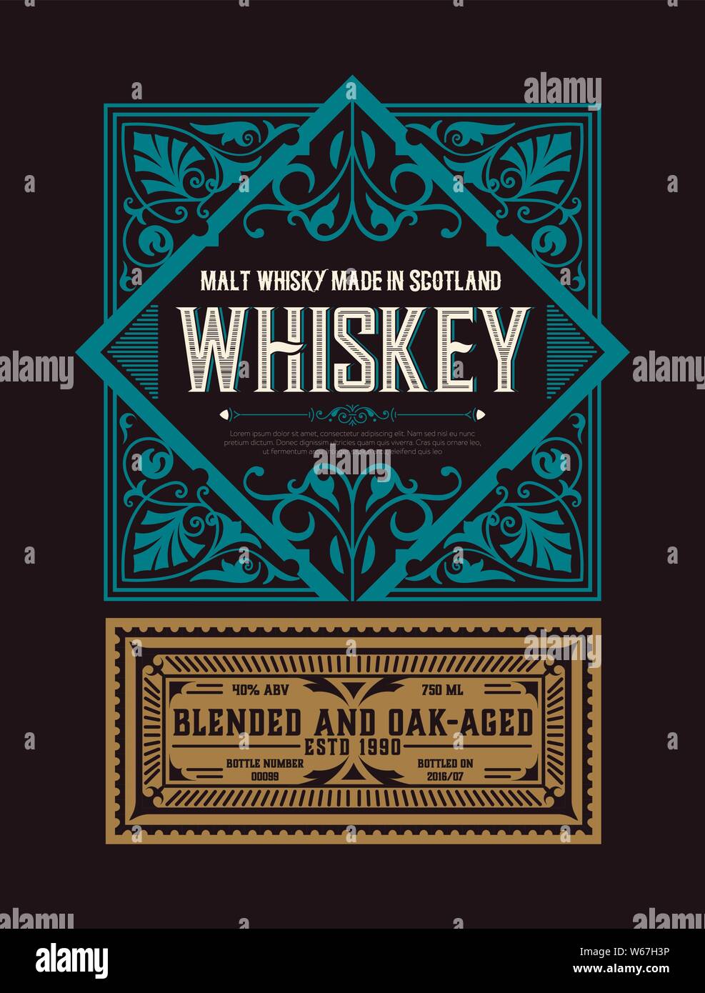 Whiskey-Etikett Stock Vektor