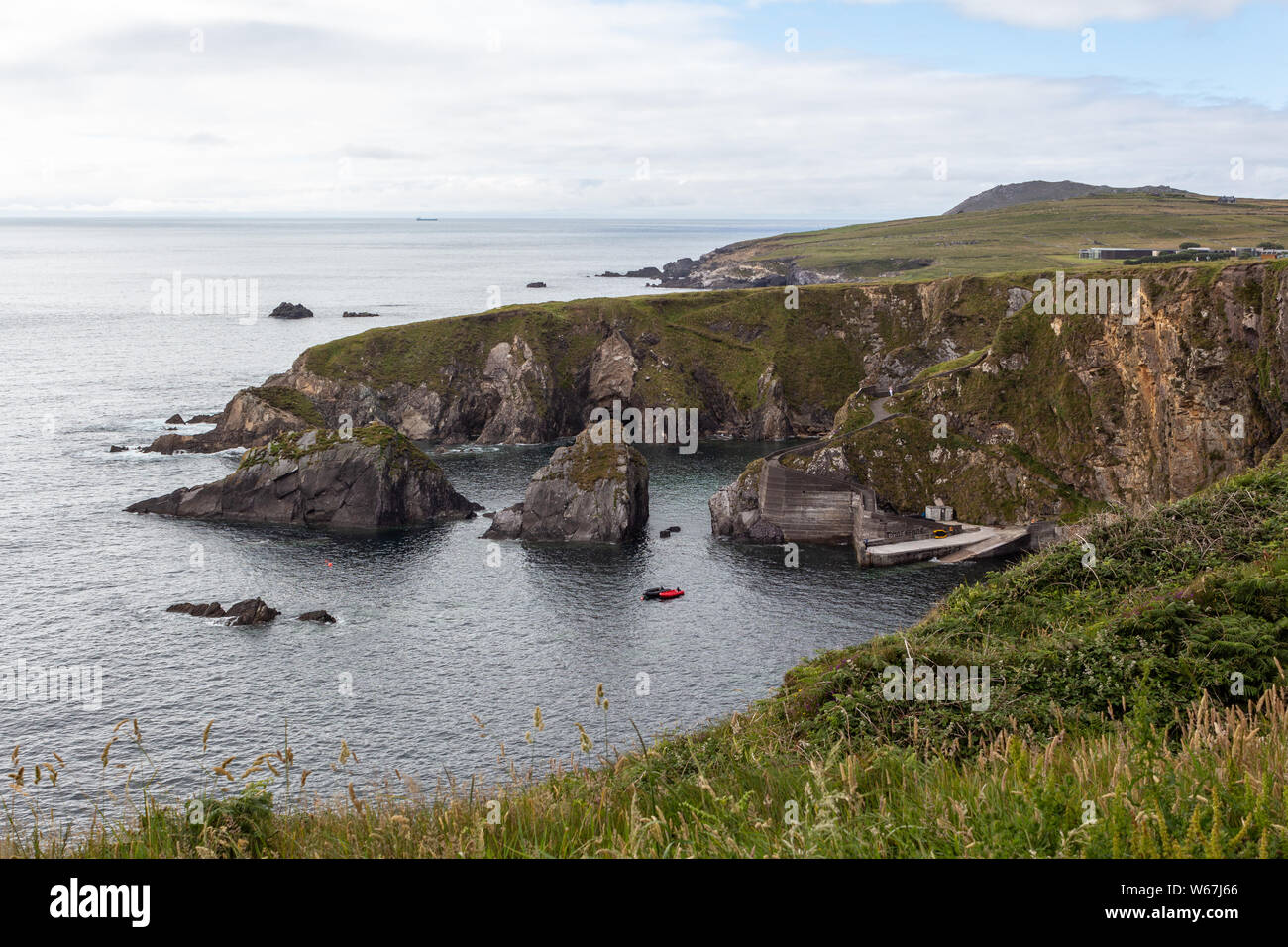 In Dunquin Pier auf der Halbinsel Dingle in der Grafschaft Kerry, Irland - Ausgangspunkt für die Blasket Islands Stockfoto