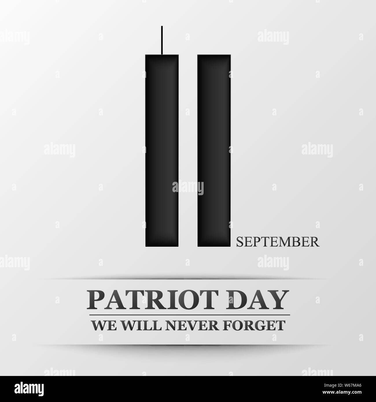 11. September. Patriot Tag. Design für Postkarten, Flyer Poster banner Stock Vektor