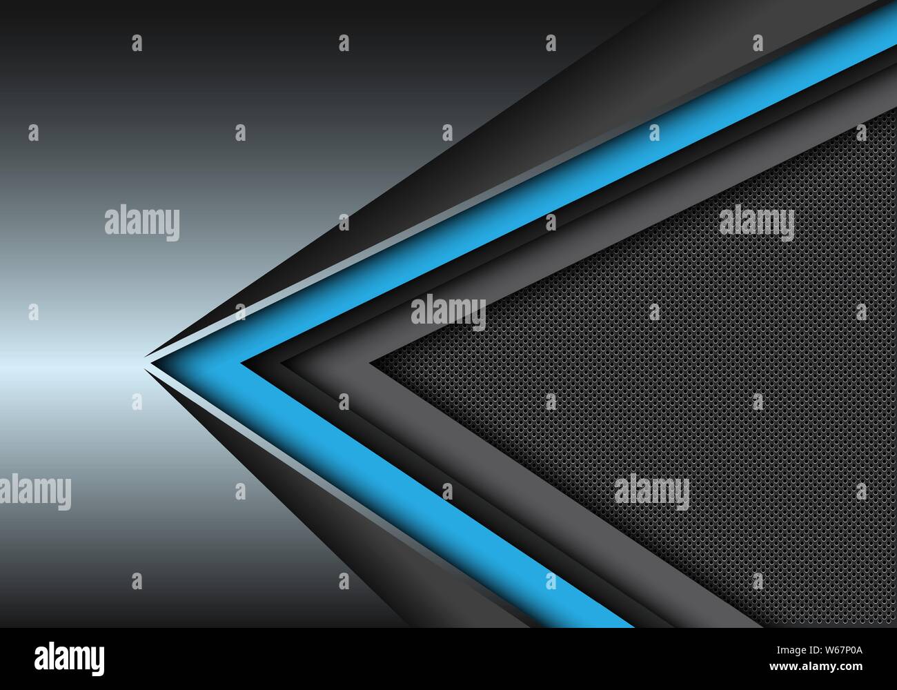 Abstrakt Blau Schwarz Geschwindigkeit Richtung auf metallischen mit Kreis mesh pattern Design moderne futuristischen Hintergrund Vector Illustration. Stock Vektor