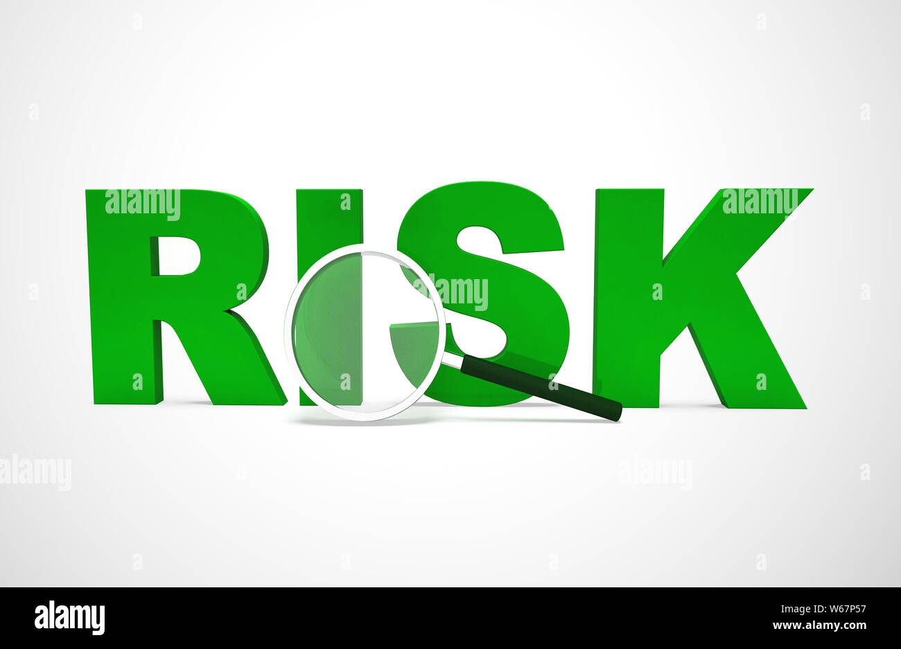 Risk management Symbol Konzept bedeutet Schadensbegrenzende gegen Gefahren und Bedrohungen. Umgang mit wahrgenommenen Bedrohungen oder gefährdeten Fallstricke - 3D-Darstellung Stockfoto