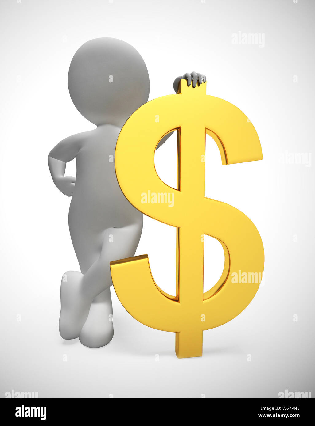 Dollarzeichen Konzept Symbol bedeutet, dass viele Fonds oder Einsparungen. Reich mit in Dollar cash - 3 Abbildung d Stockfoto