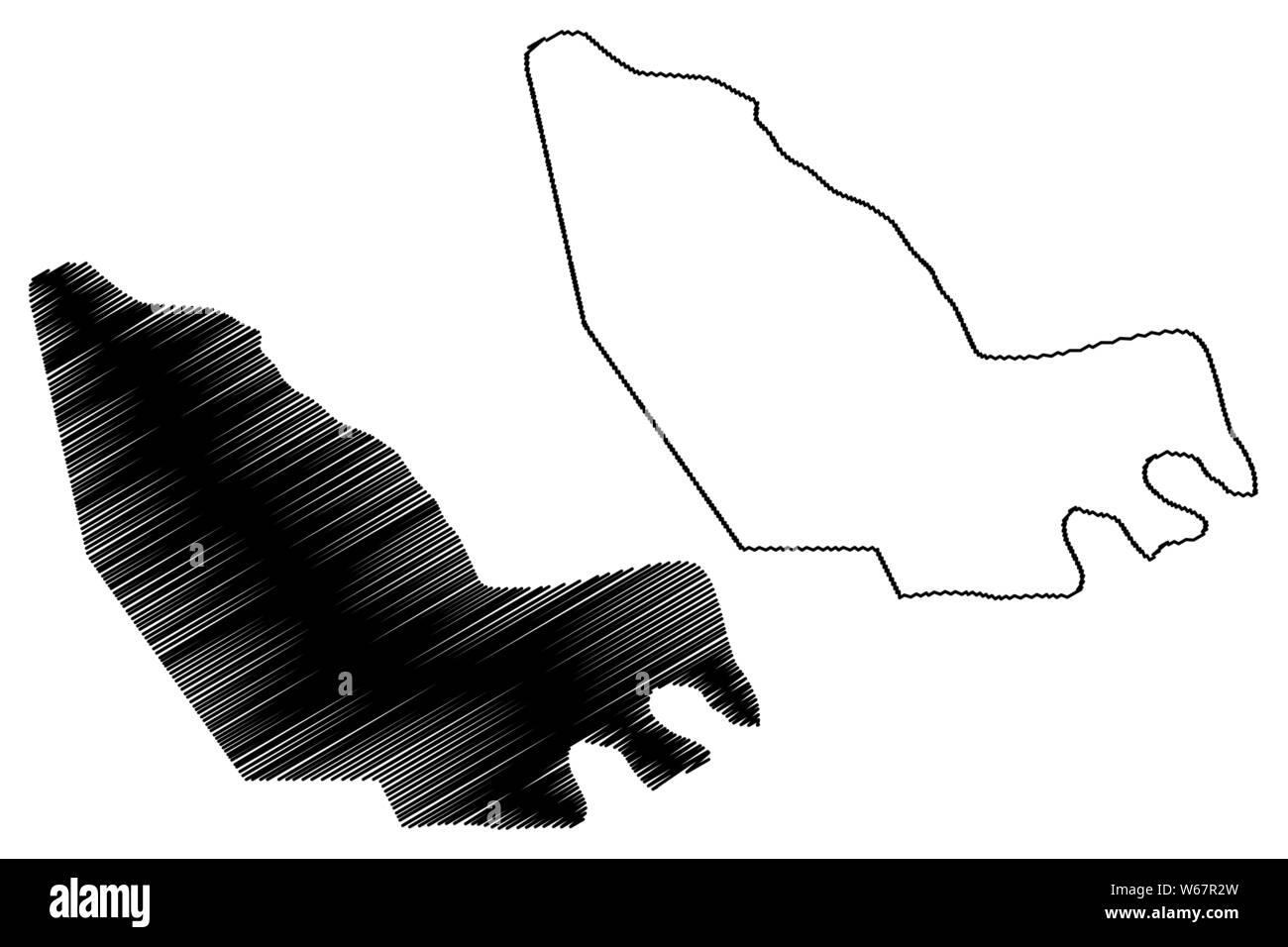 Lac Region (Regionen des Tschad, Republik Tschad) Karte Vektor-illustration, kritzeln Skizze Lac Karte Stock Vektor