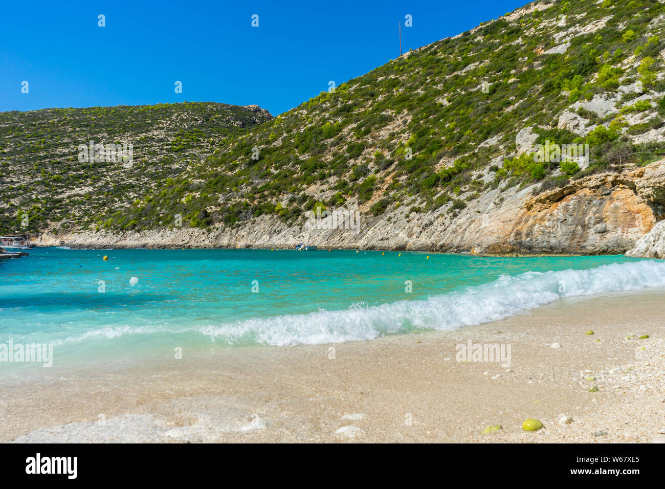 Griechenland, Zakynthos, perfekten Paradies wie tropischen weißen Sandstrand Stockfoto