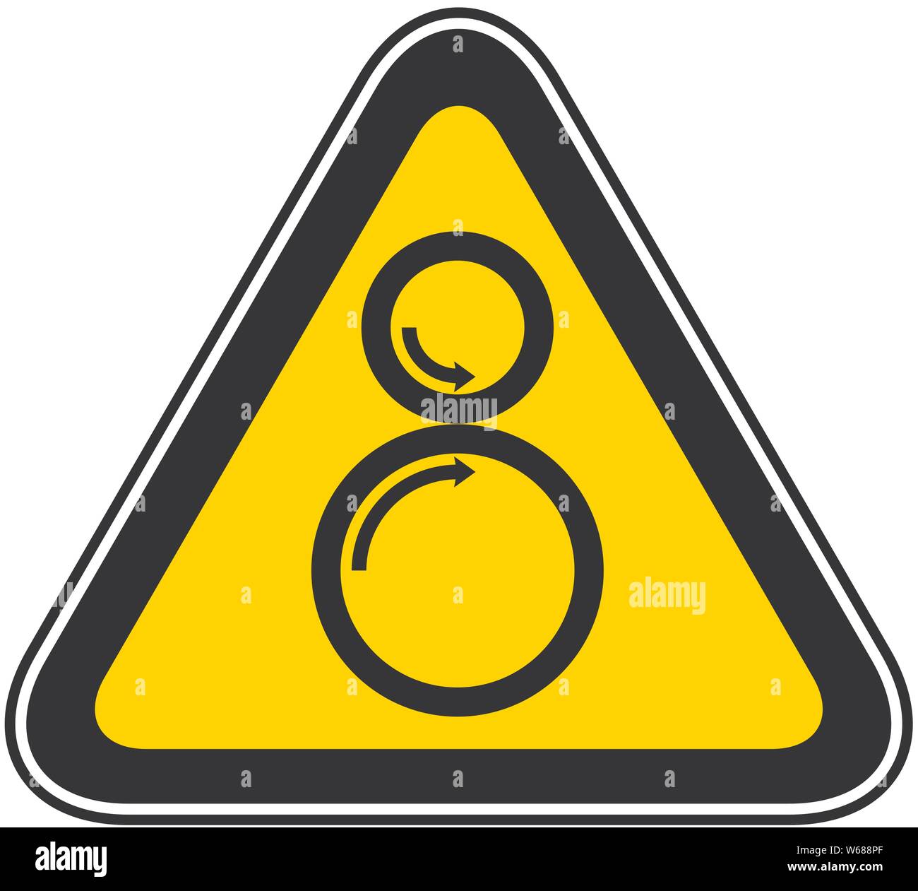 Dreieckige gelbe Warnmeldung Gefahrensymbol, Vector Illustration Stock Vektor