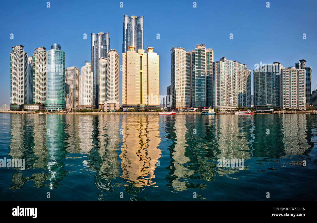 Marine Wolkenkratzer in Busan, Südkorea Stockfoto