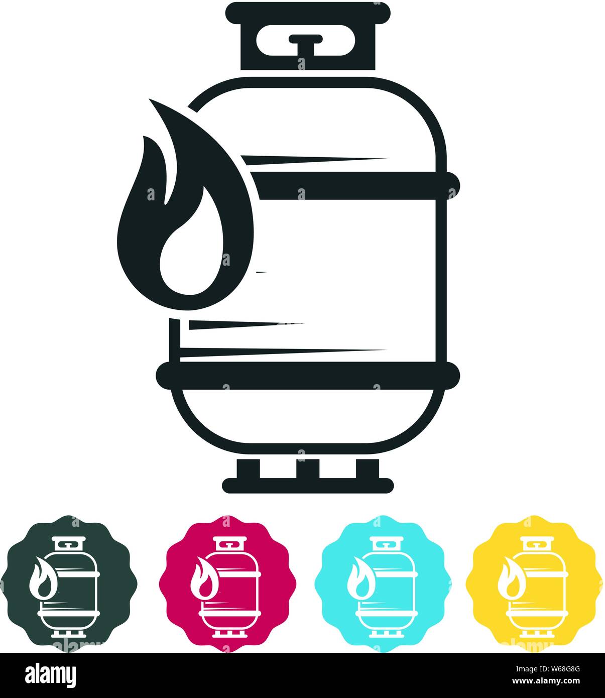 Kochen Gasflasche entflammbar Symbol als EPS 10-Datei Stock Vektor