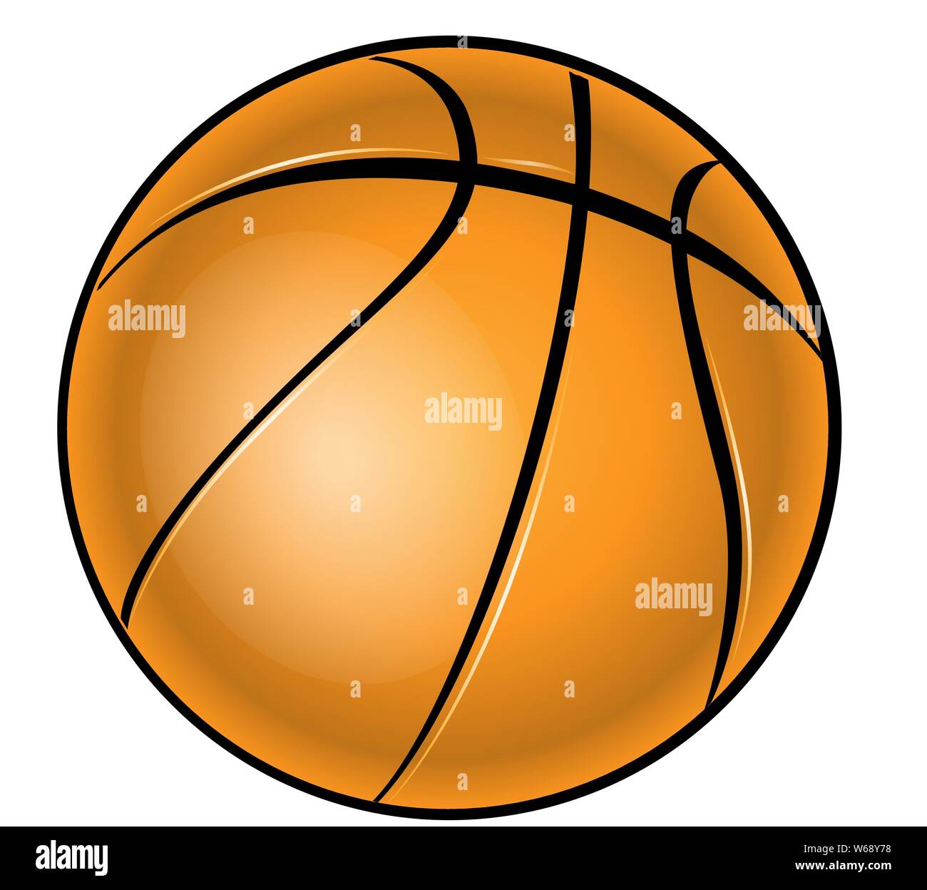 Basketball Abbildung auf weißem Hintergrund Stock Vektor