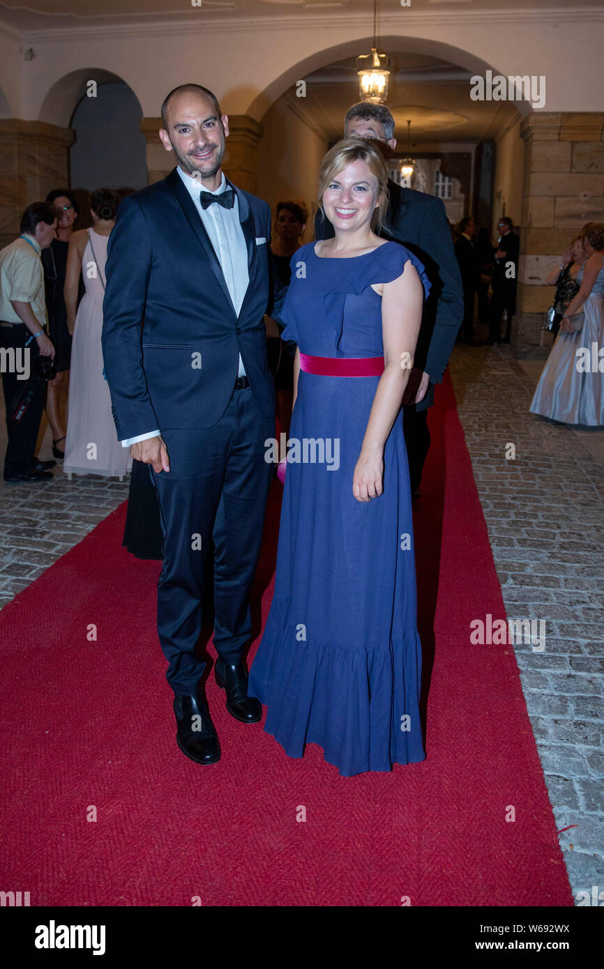 Katharina Schulze mit Danyal Bayaz beim Staatsempfang im Anschluss die Eröffnung der Richard-Wagner-Festspiele 2019 im Neuen Schloss Bayreuth. Bayr Stockfoto