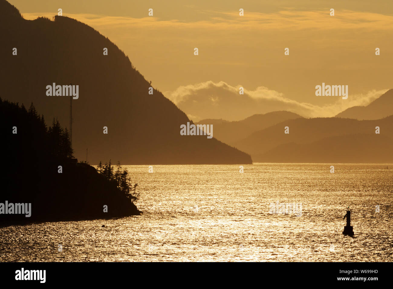 Chatham Point Lighthouse, Inside Passage, Vancouver Island, British Columbia, Kanada Stockfoto