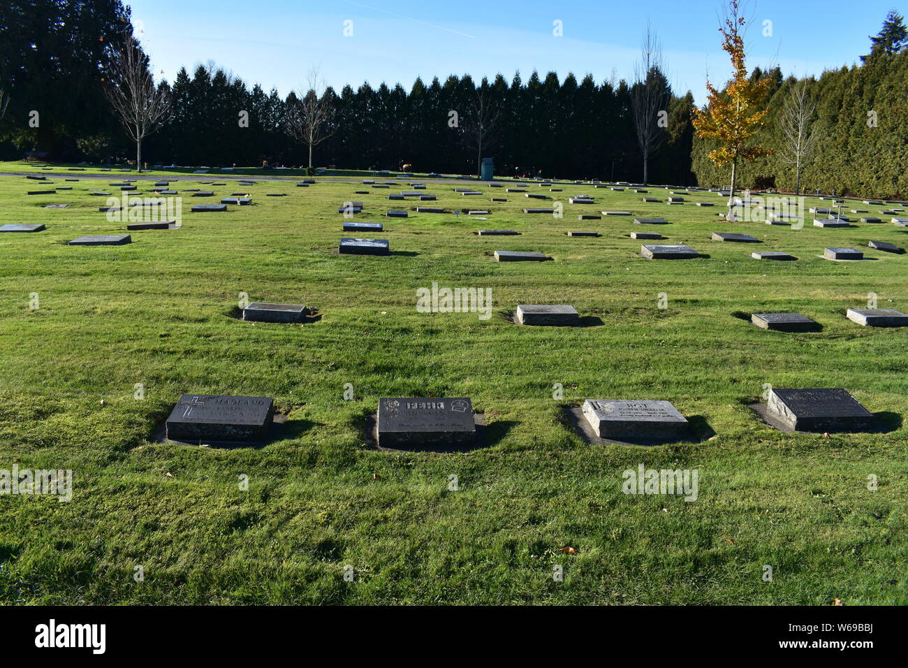 Ein gepflegter Friedhof in Kanada Stockfoto