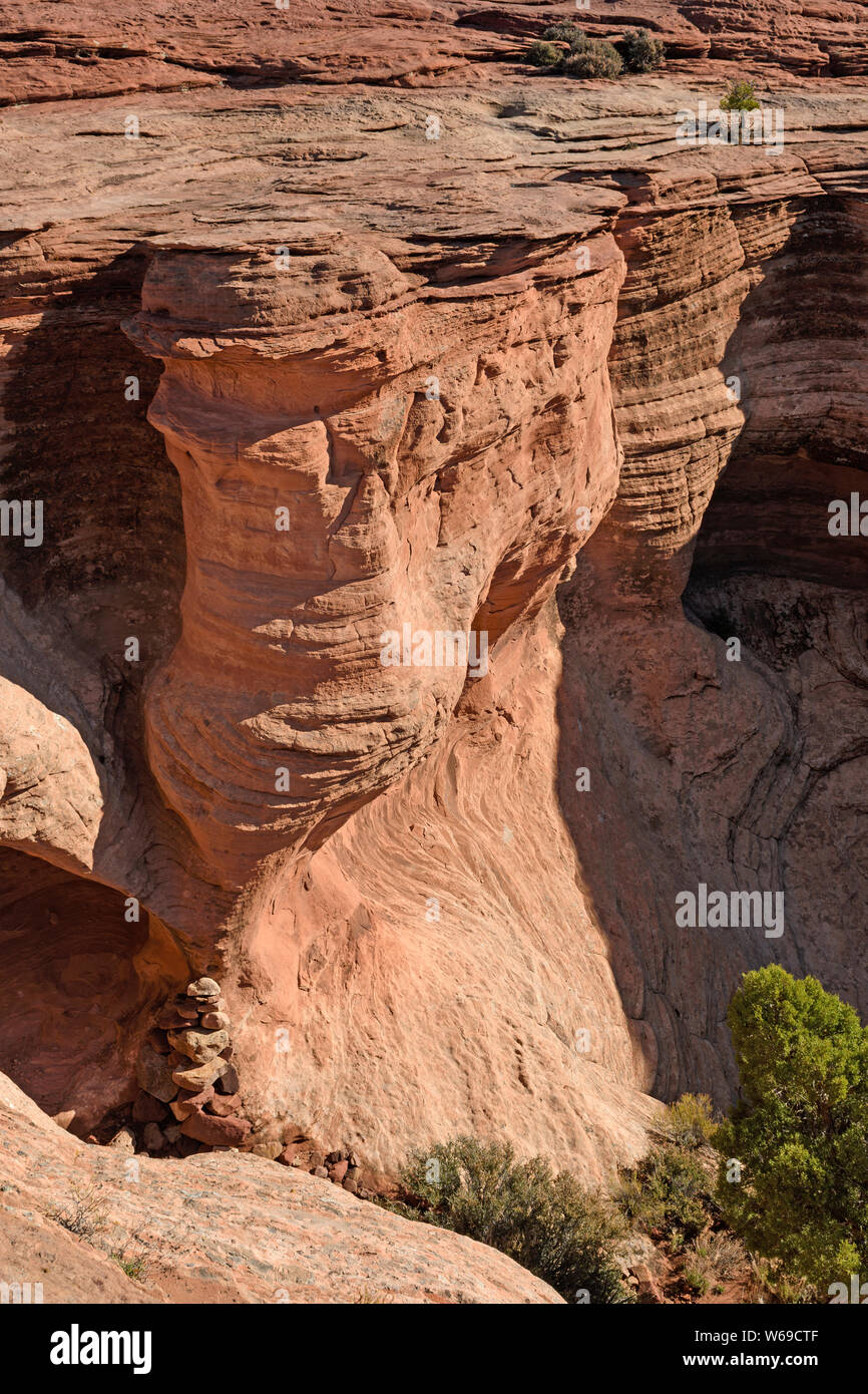 Geformten Felsen im Westen in Canyon de Chelly im Arizona Stockfoto