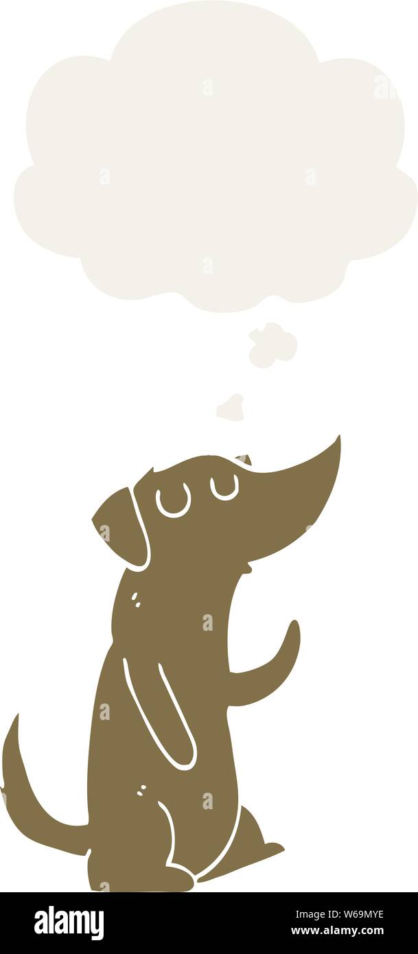 Cartoon Hund mit dachte Blase im Retro Stil Stock Vektor