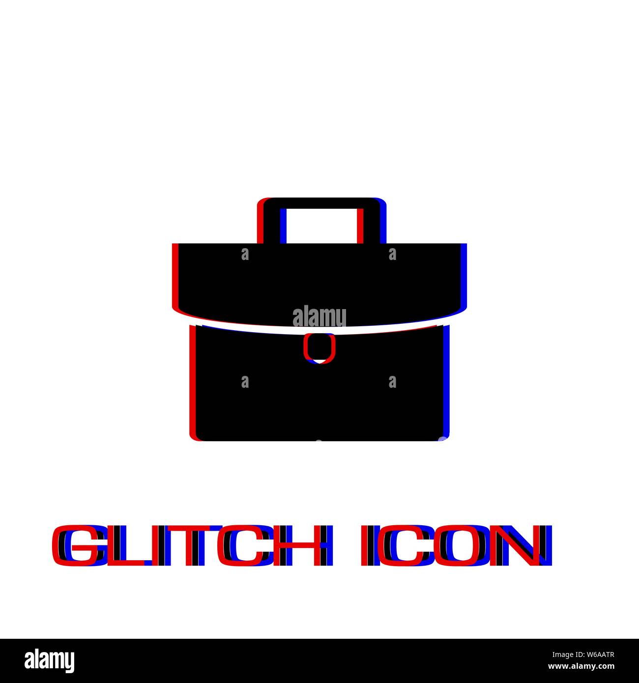 Aktenmappe Wohnung. Einfache Piktogramm-Glitch Wirkung. Vector illustration symbol Stock Vektor