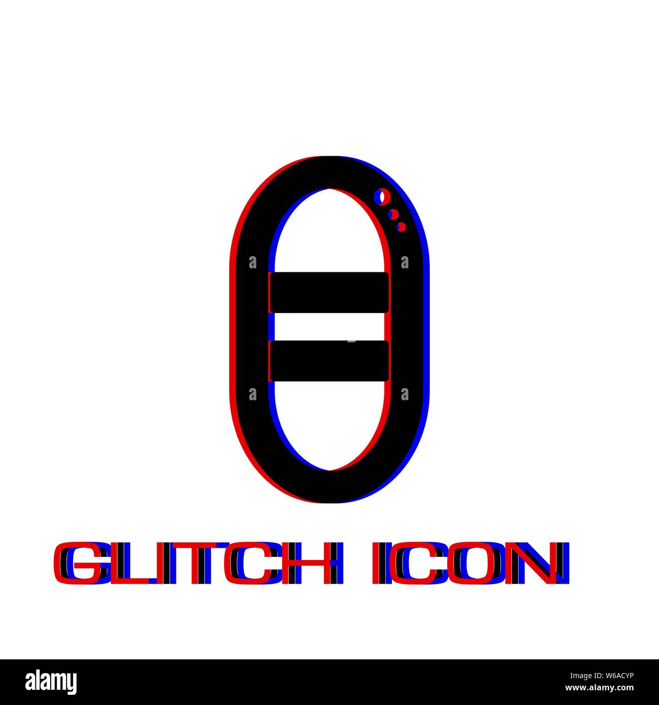 Boot Symbol flach. Einfache Piktogramm-Glitch Wirkung. Vector illustration symbol Stock Vektor