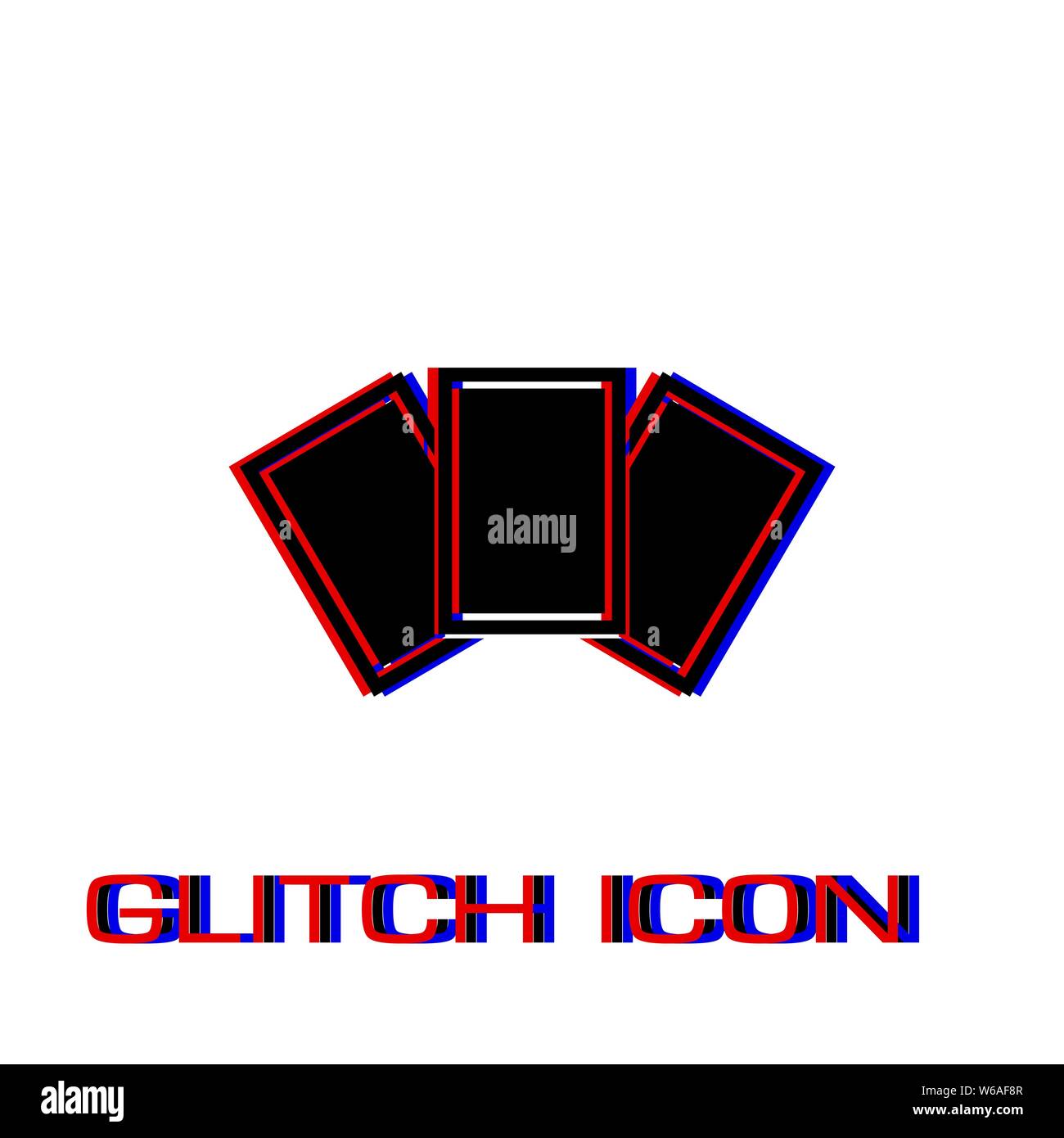 Foto Karte Symbol flach. Einfache Piktogramm-Glitch Wirkung. Vector illustration symbol Stock Vektor