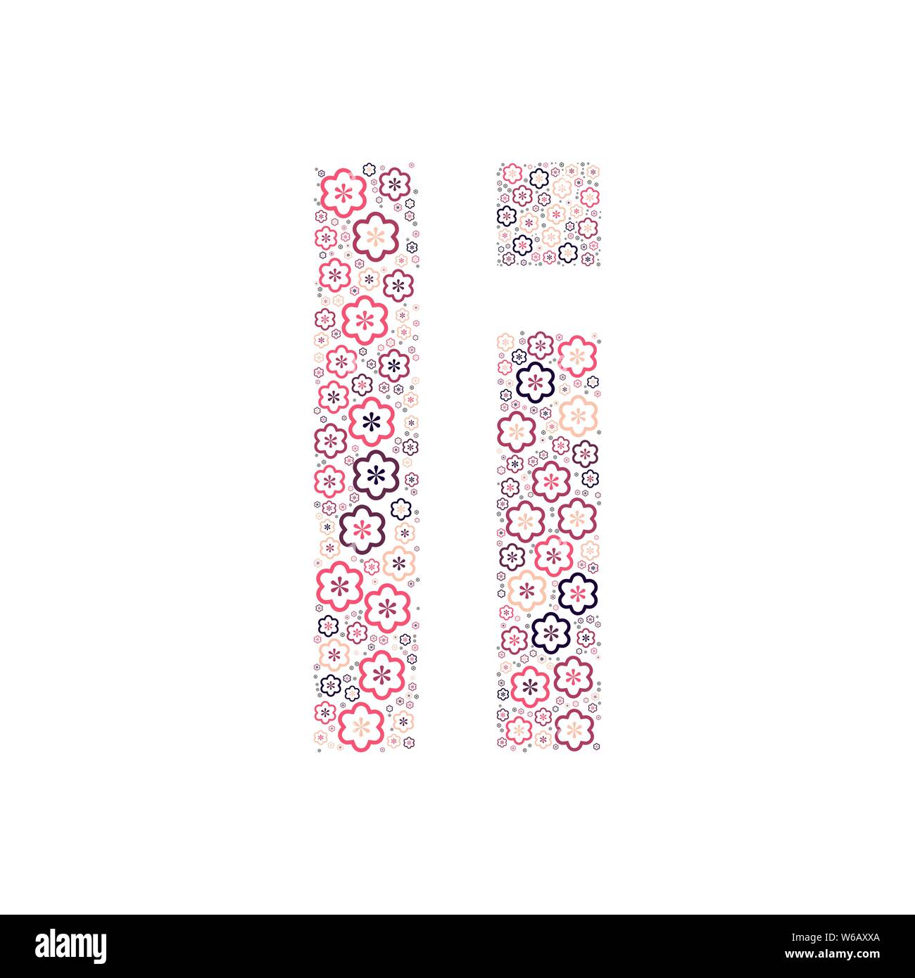 Buchstabe des Alphabets von farbigen Blumen positive Spaß mozaykoy. Vektorschrift Abbildung. Stock Vektor