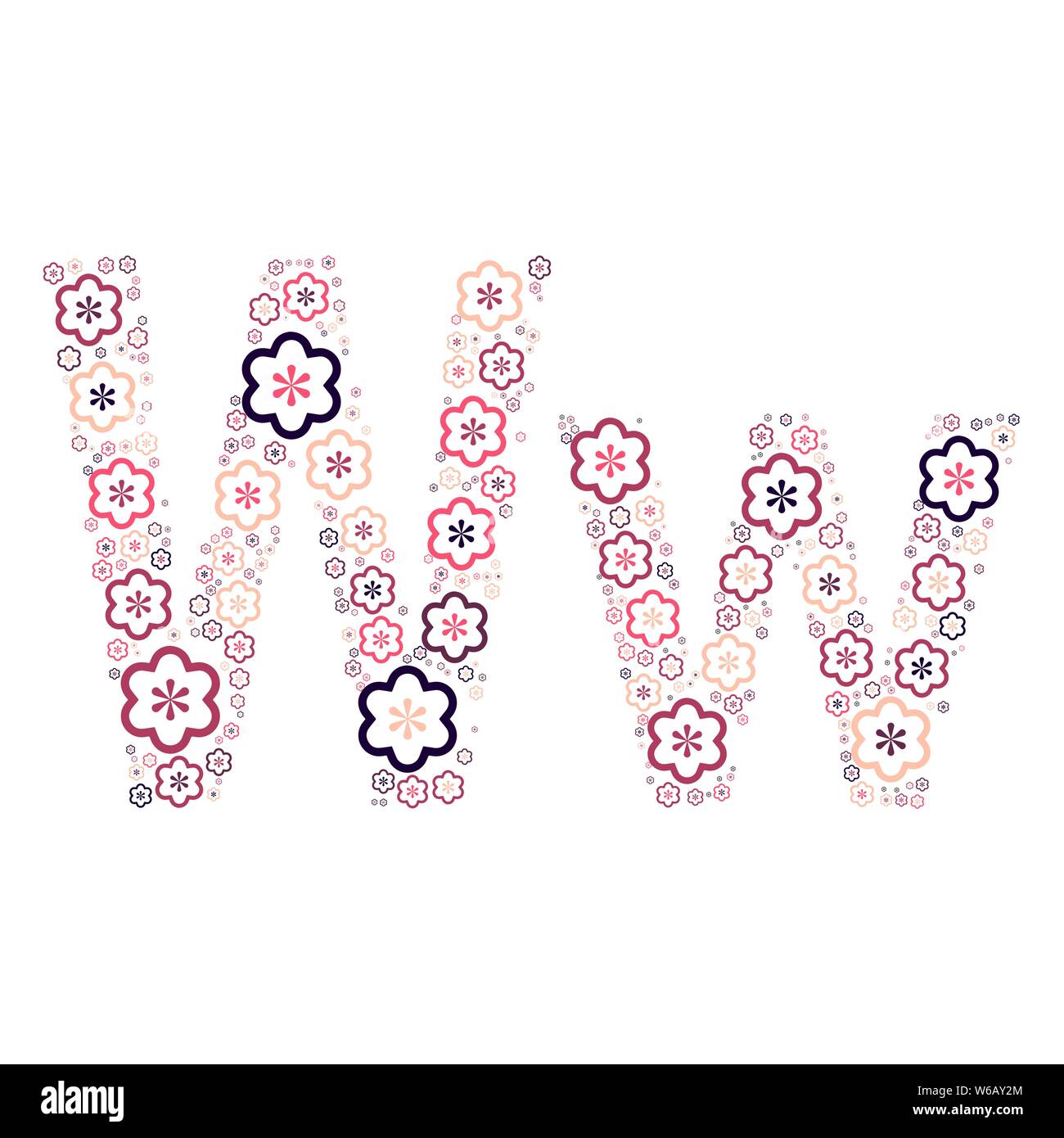 Buchstabe des Alphabets von farbigen Blumen positive Spaß mozaykoy. Vektorschrift Abbildung. Stock Vektor