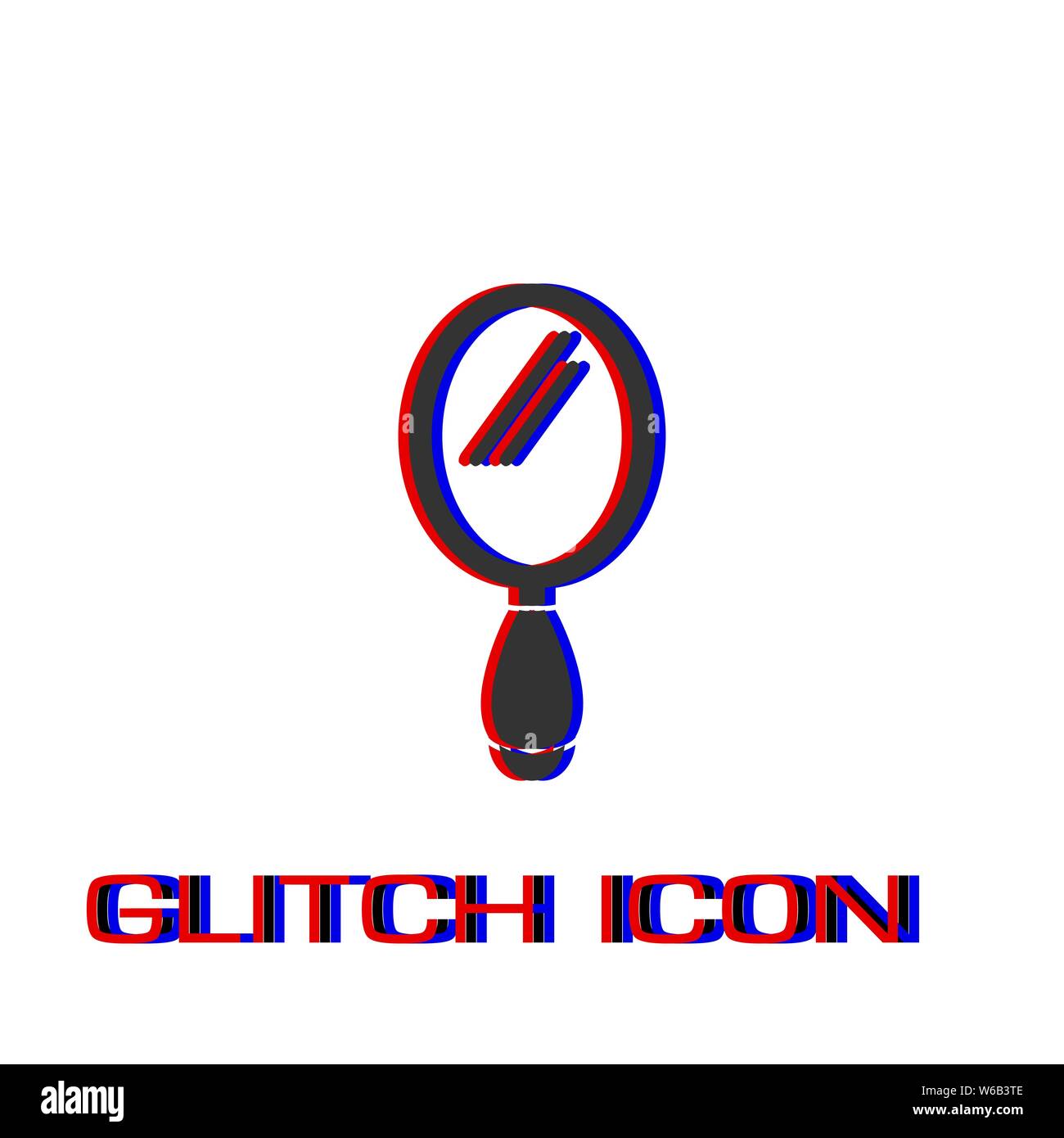 Spiegel Symbol flach. Einfache Piktogramm-Glitch Wirkung. Vector illustration symbol Stock Vektor