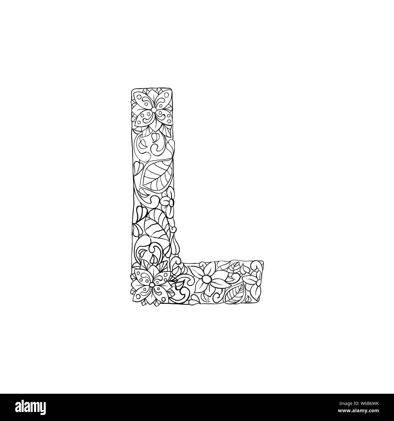 Malvorlagen Blumen Zierpflanzen Alphabet, Anfangsbuchstabe L Font