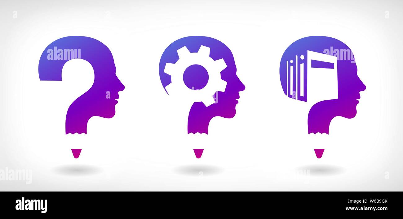 Vektor logo für Bildung, Problemlösung und Verständnis Konzept Stock Vektor