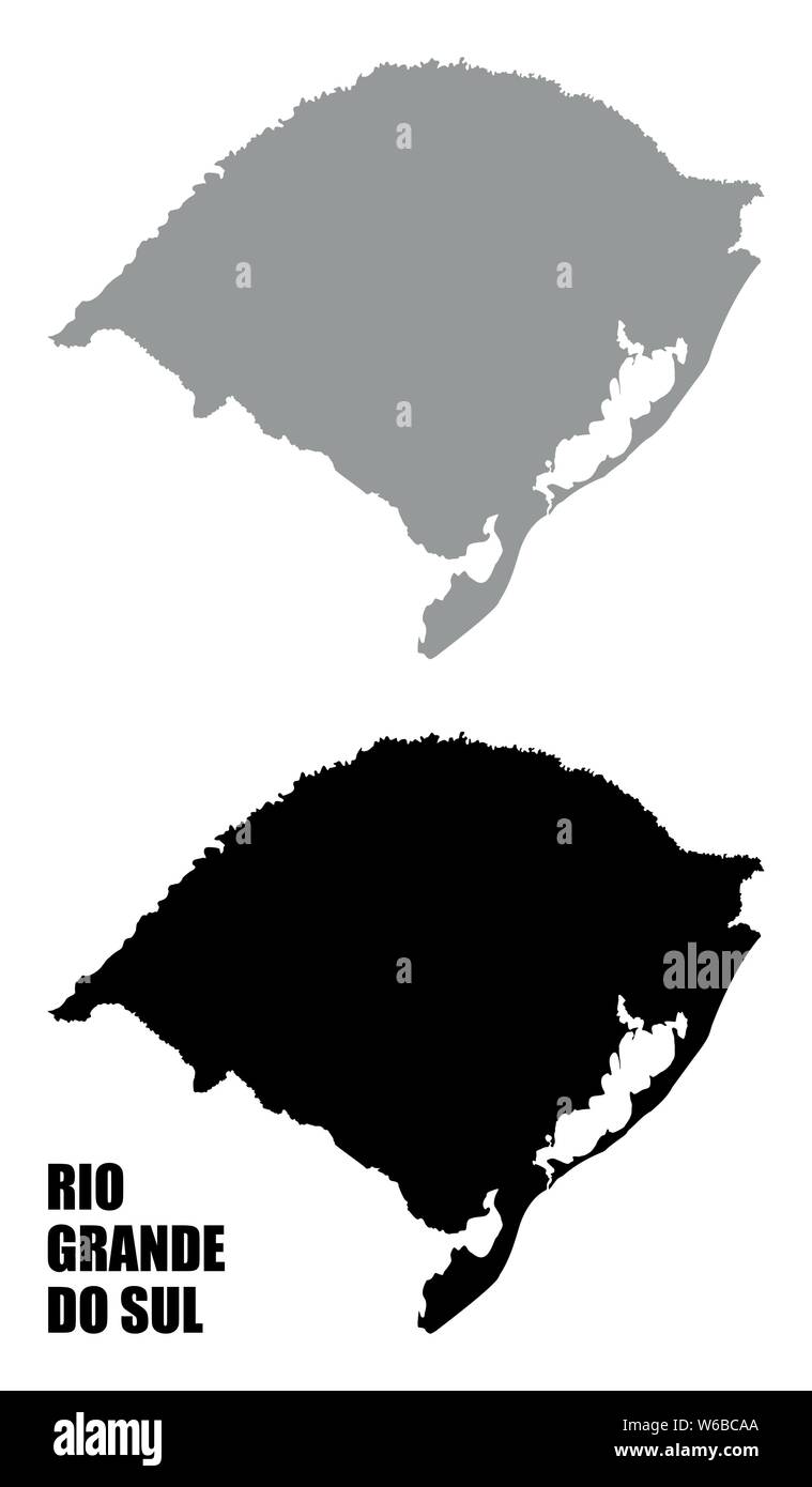 Rio Grande do Sul State silhouette Karten auf weißem Hintergrund, Brasilien Stock Vektor