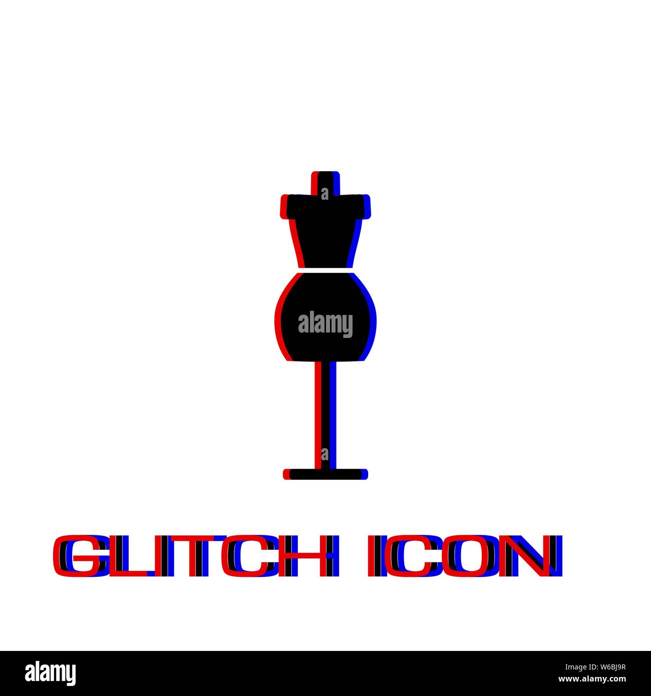 Mannequin Symbol flach. Einfache Piktogramm-Glitch Wirkung. Vector illustration symbol Stock Vektor