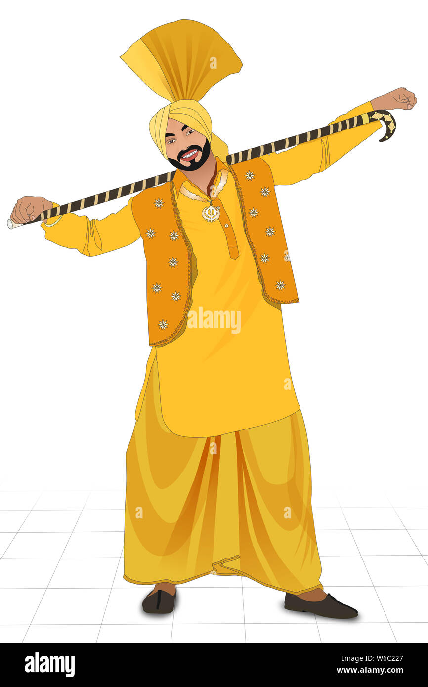 Mann darstellende Bhangra Tanz Stockfoto