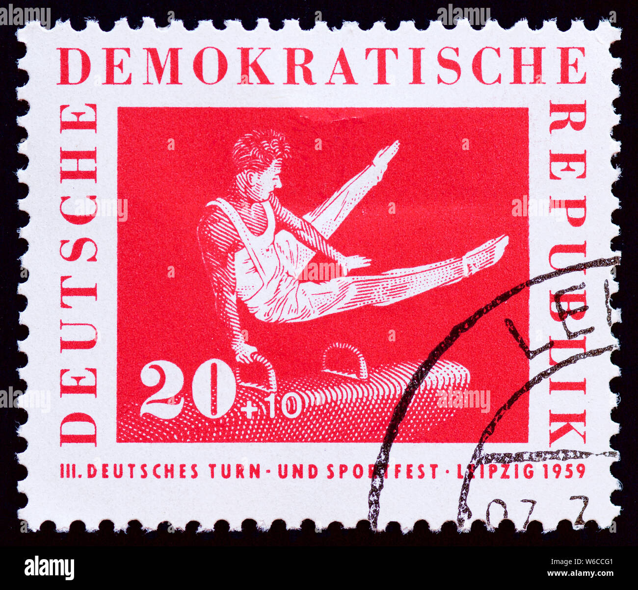 Ddr Briefmarken - Gymnastik Stockfoto