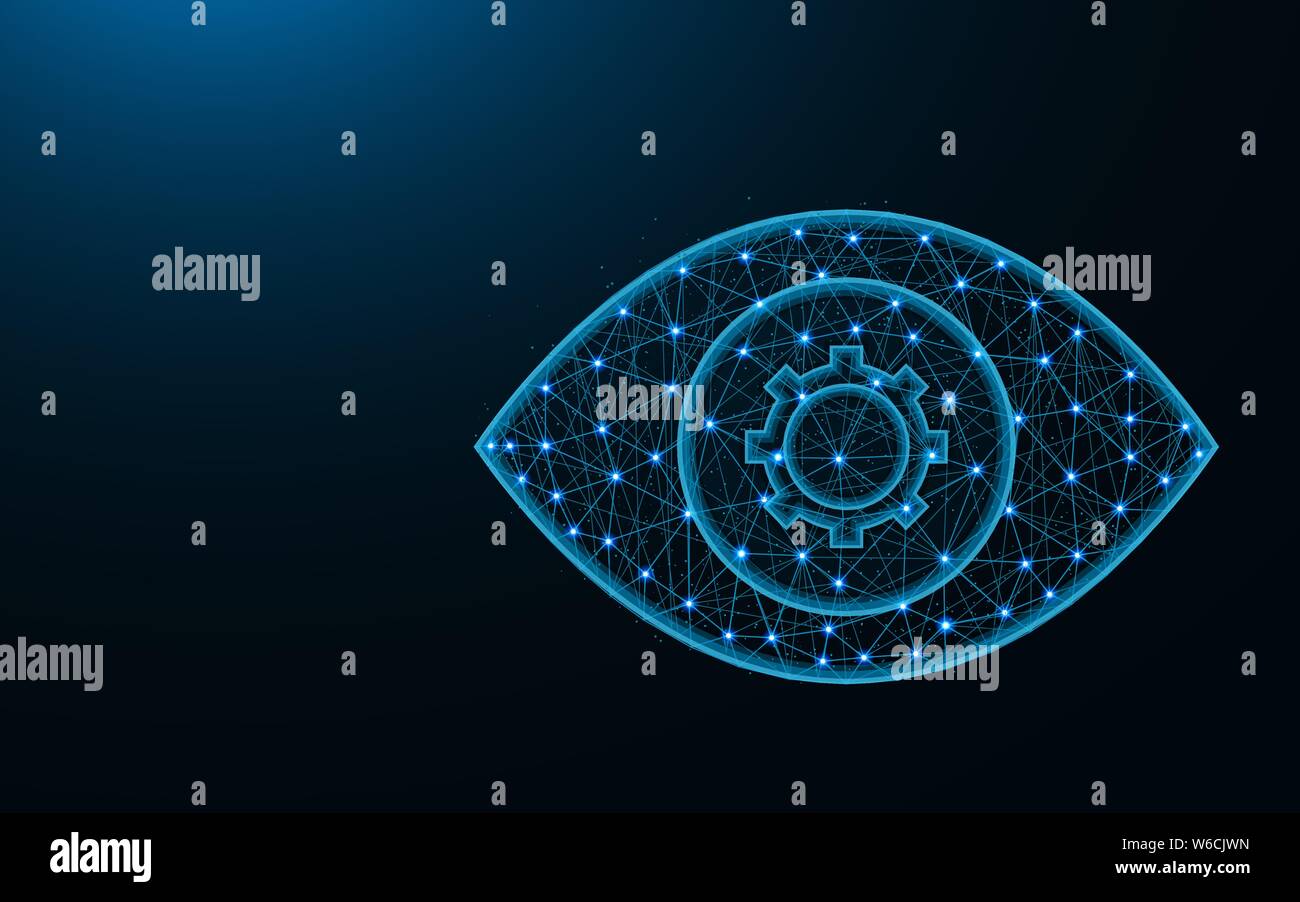 Gang im Auge poly Design, Einstellungen der abstrakten geometrischen Bild, SEO Drahtmodell mesh polygonalen Vector Illustration aus Punkten und Linien auf da gemacht Stock Vektor