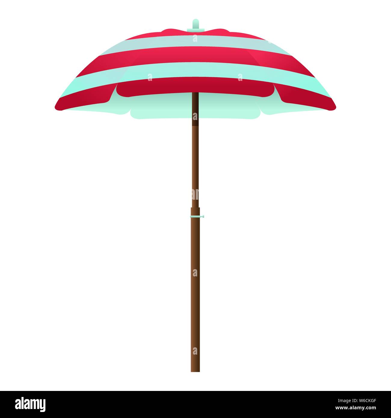 Strand gestreifte Schirm öffnen Cartoon Stock Vektor