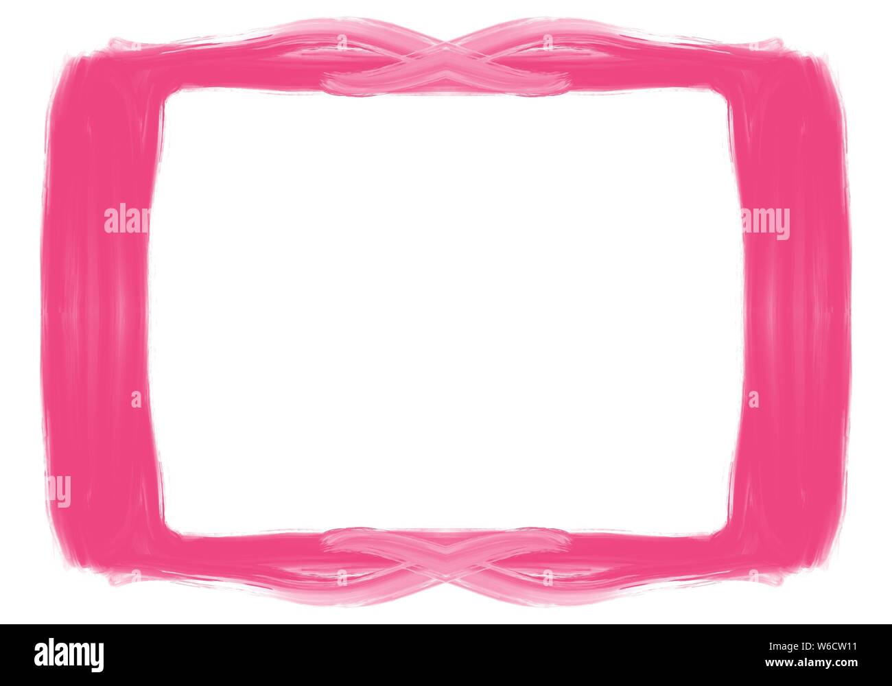 Hot Pink Hand gezeichnet squared Ölfarbe Pinselstrich Rahmenlinie Muster Stockfoto