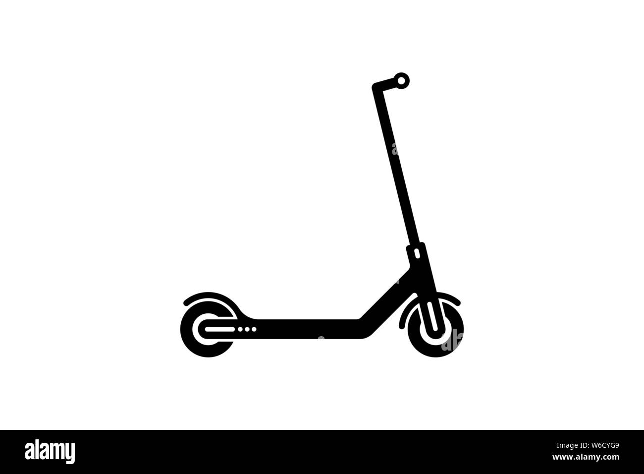 Vector schwarz Elektroroller Symbol kick Modernes flaches design auf weißem Hintergrund EPS 10. Stock Vektor
