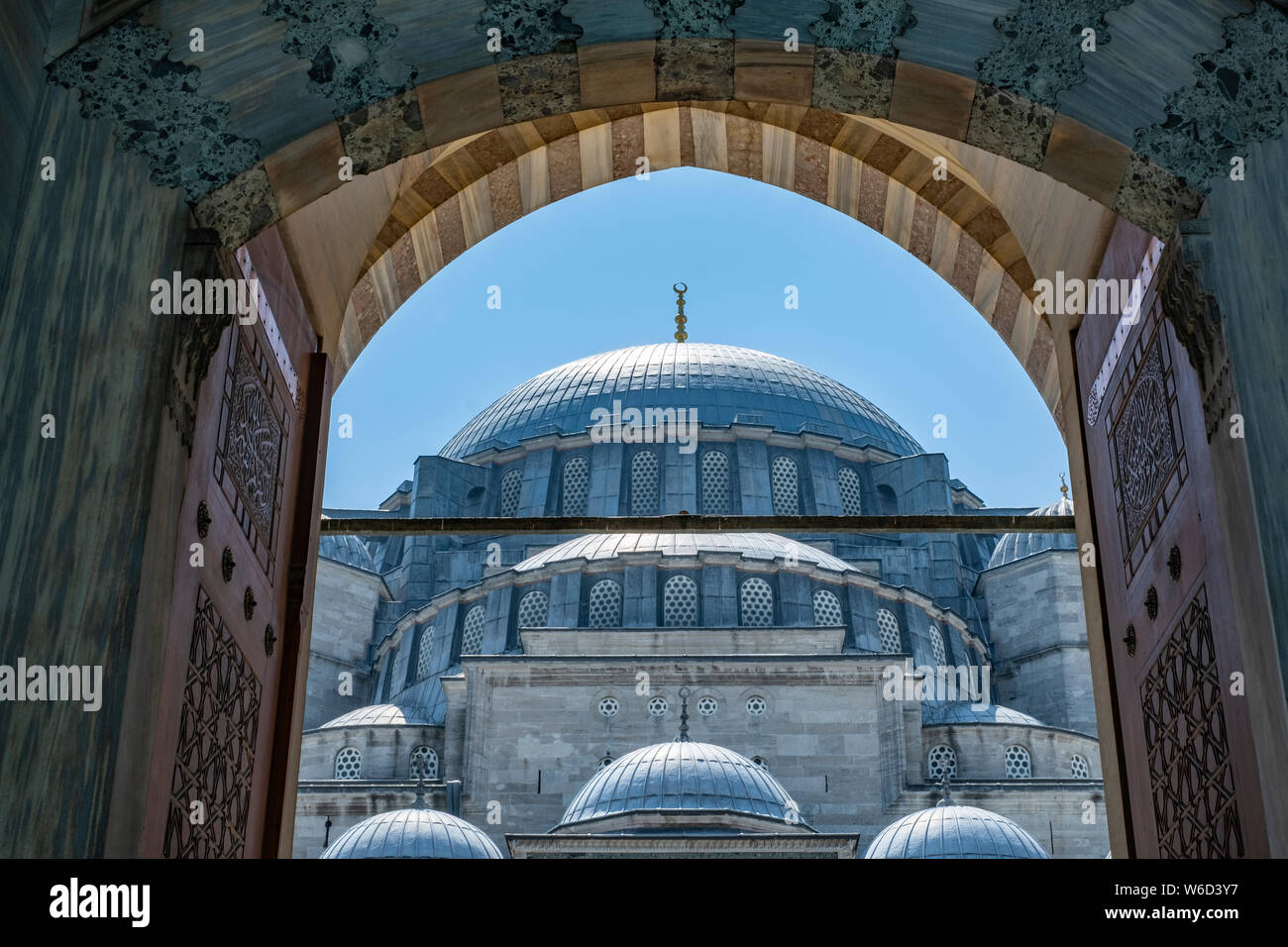 Blick auf die Suleymaniye Moschee und Umgebung in Istanbul, Türkei Stockfoto