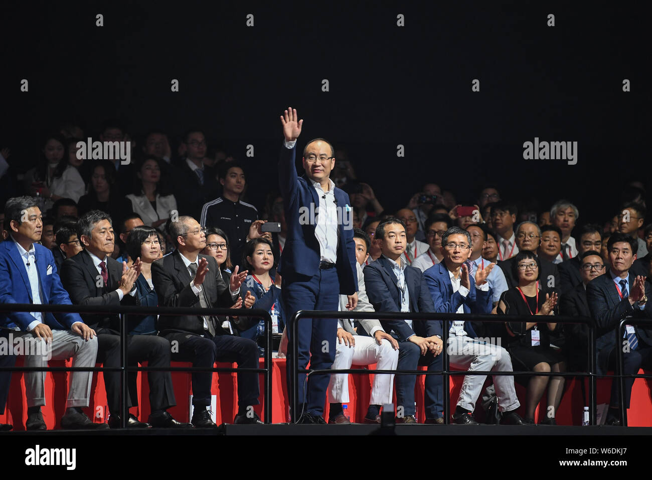 Zheng Heng, Executive Vice President von GAC Honda Automobile Co., Ltd., die Auftaktveranstaltung für die 10. Generation Honda Accord in Peking, China, 16 Ap Stockfoto