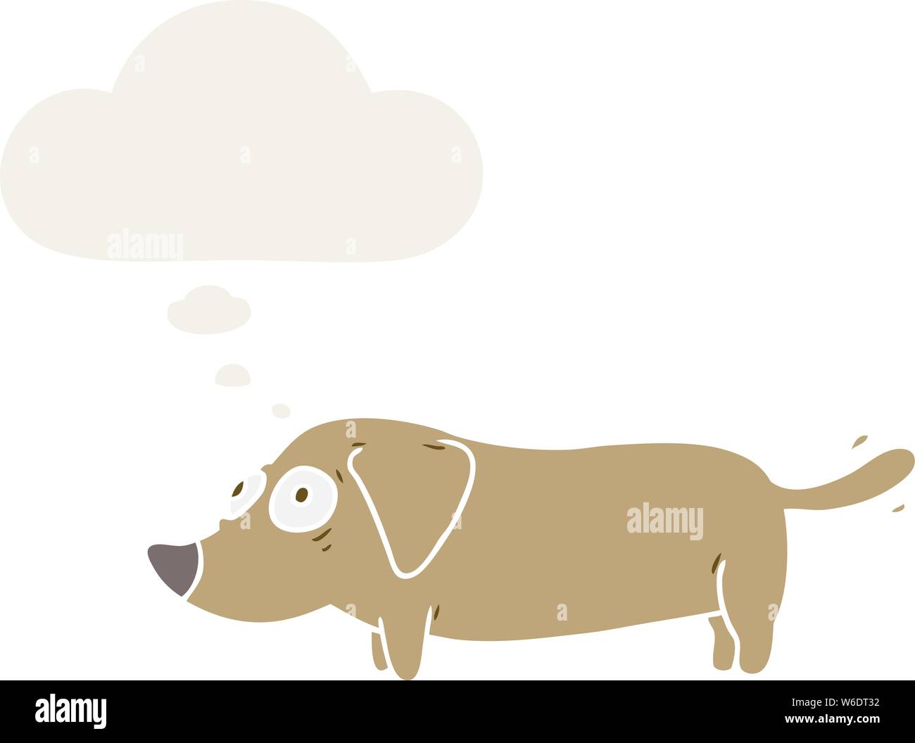 Cartoon Hund mit dachte Blase im Retro Stil Stock Vektor