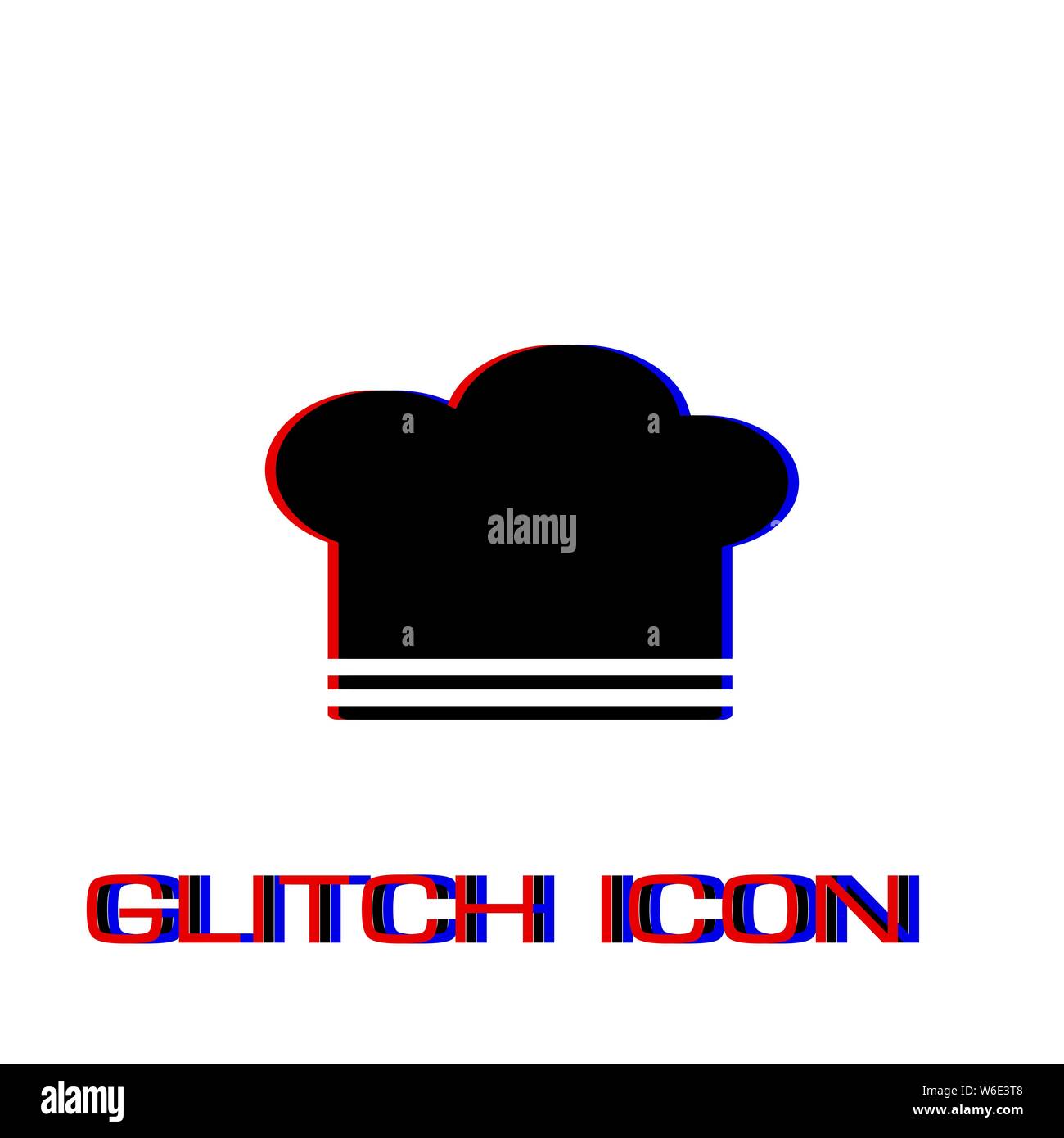 Koch hat Symbol flach. Einfache Piktogramm-Glitch Wirkung. Vector illustration symbol Stock Vektor