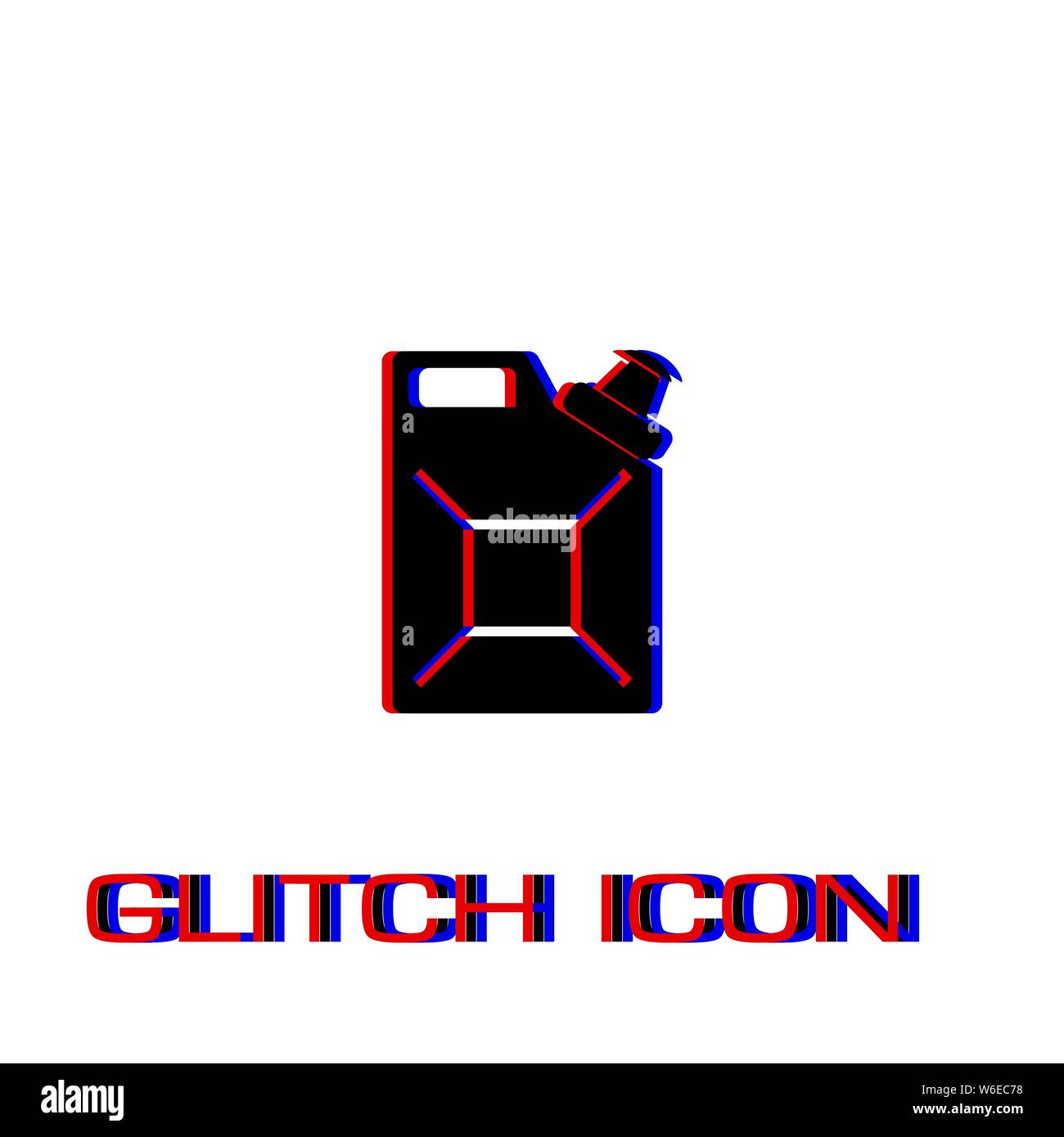 Aktivkohlefilter Symbol flach. Einfache Piktogramm-Glitch Wirkung. Vector illustration symbol Stock Vektor