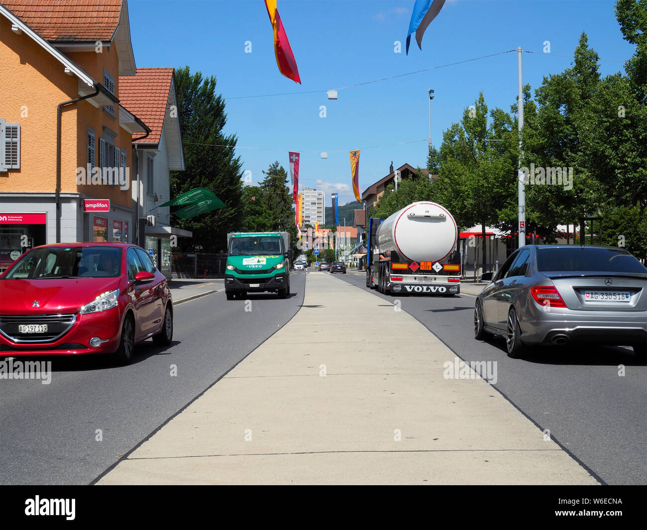 Hauptstraße in Reinach AG Stockfoto