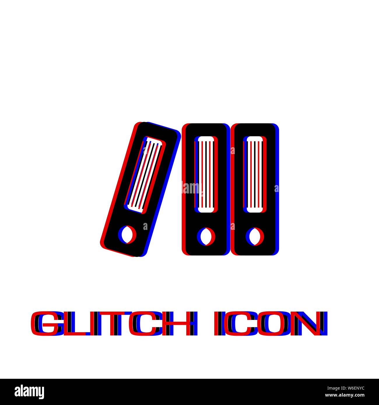 Ordner Symbol flach. Einfache Piktogramm-Glitch Wirkung. Vector illustration symbol Stock Vektor
