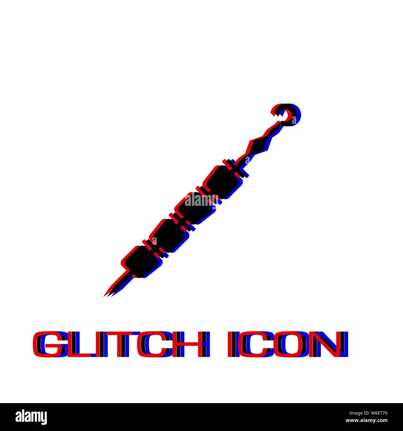 Kebab Symbol flach. Einfache Piktogramm-Glitch Wirkung. Vector illustration symbol Stock Vektor