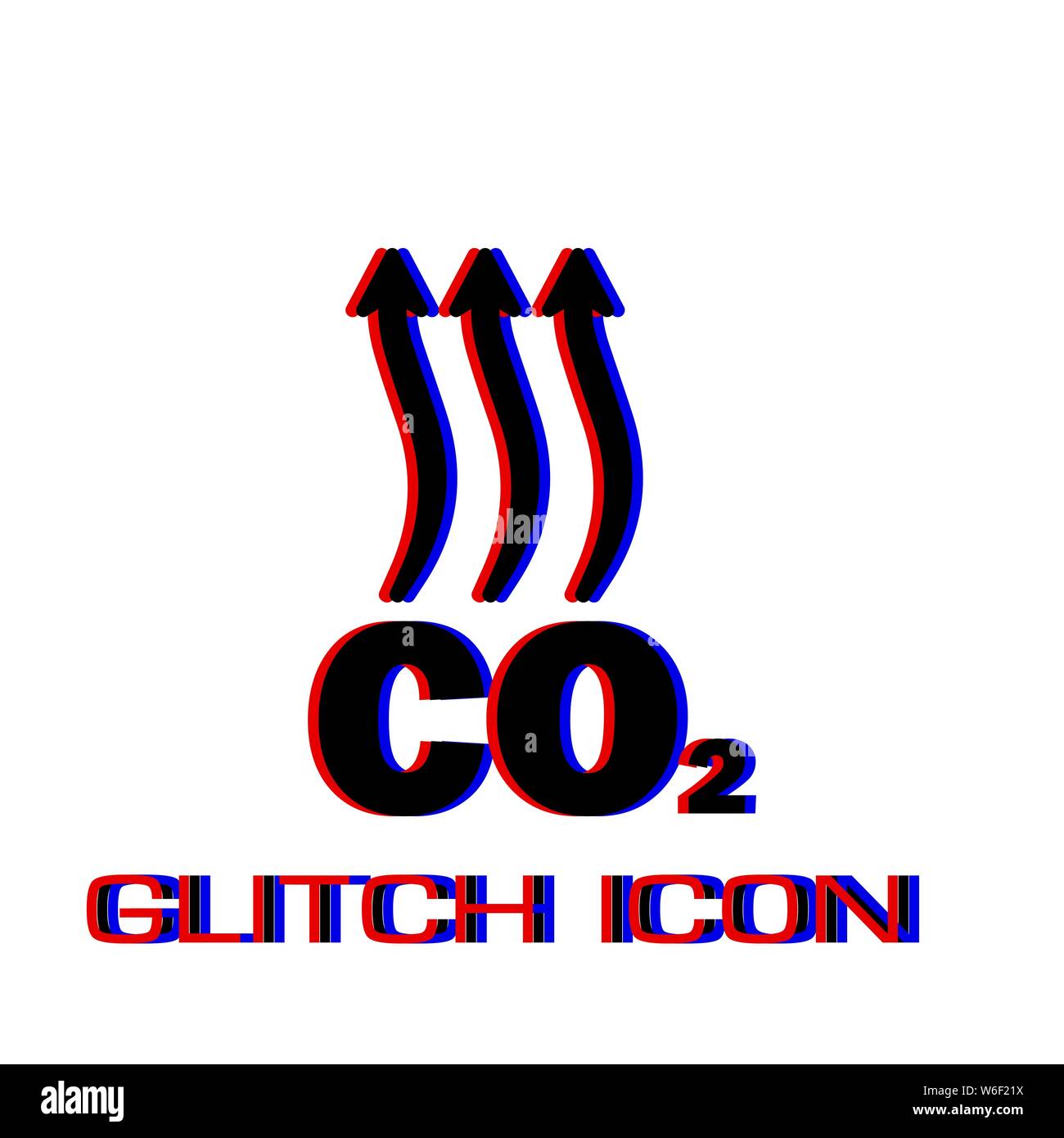 Verdampfung Symbol flach. Einfache Piktogramm-Glitch Wirkung. Vector illustration symbol Stock Vektor