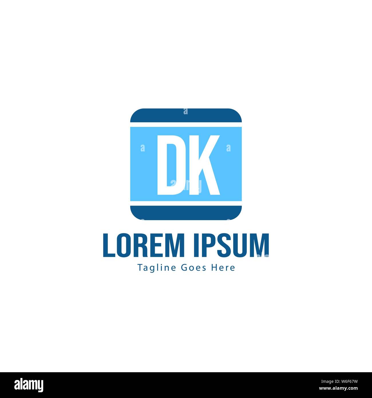 Erste DK logo Vorlage mit modernen Rahmen. Minimalistische DK schreiben logo Vector Illustration Design Stock Vektor