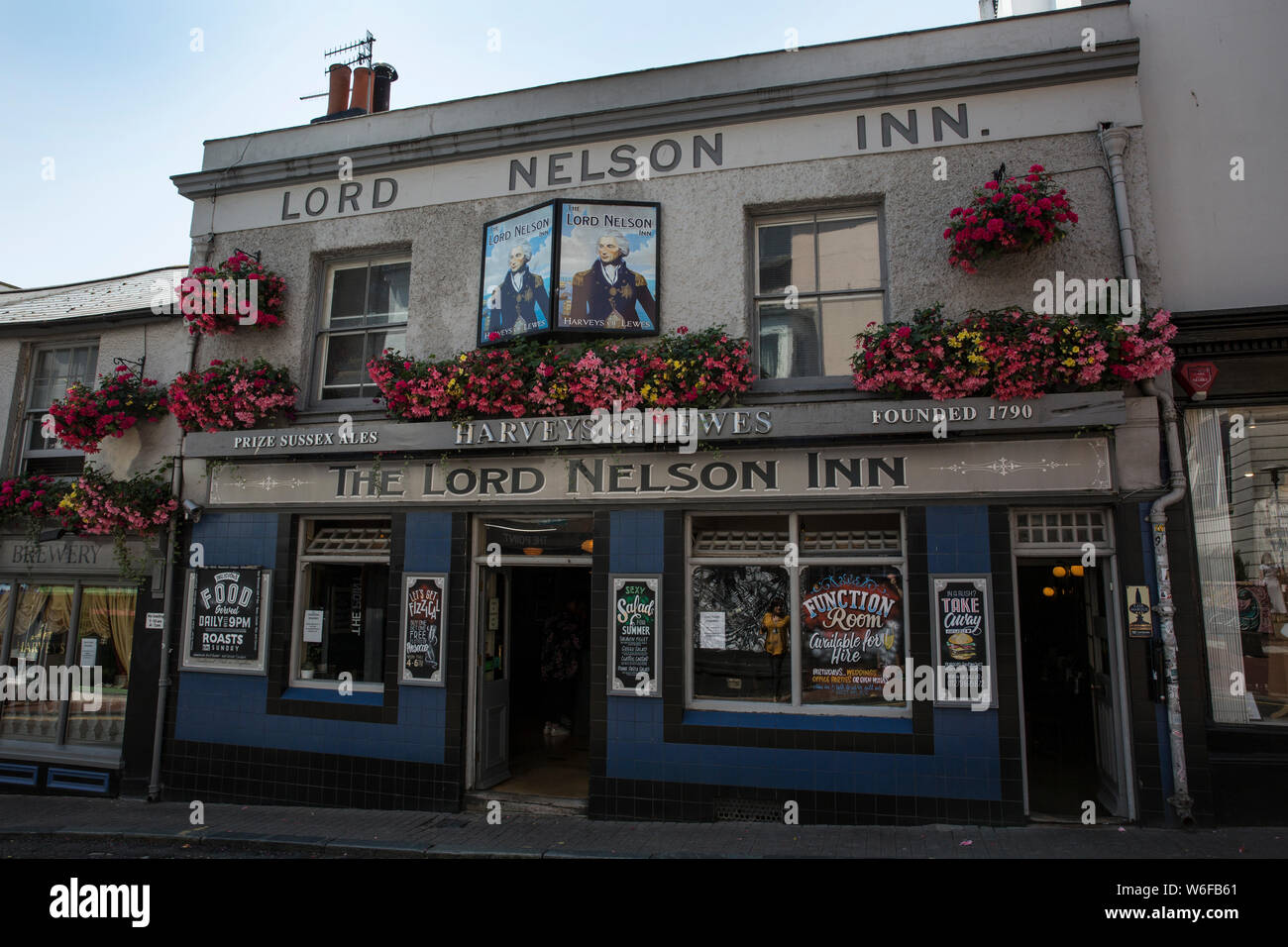 Lord Nelson Pub zwischen trendigen Antiquitäten und vintage Boutiquen in den Gassen gelegen, von der Küste in Brighton, England. Stockfoto