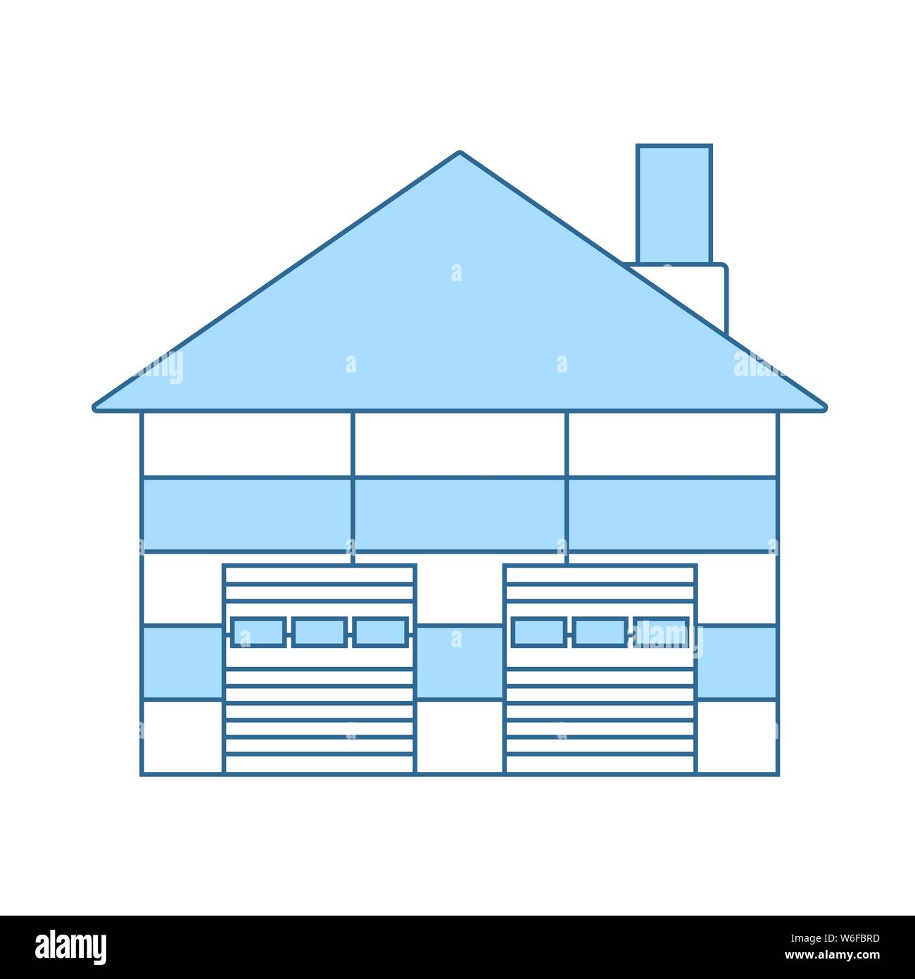 Warehouse logistische Konzept Symbol. Dünne Linie mit blauer Füllung Design. Vector Illustration. Stock Vektor