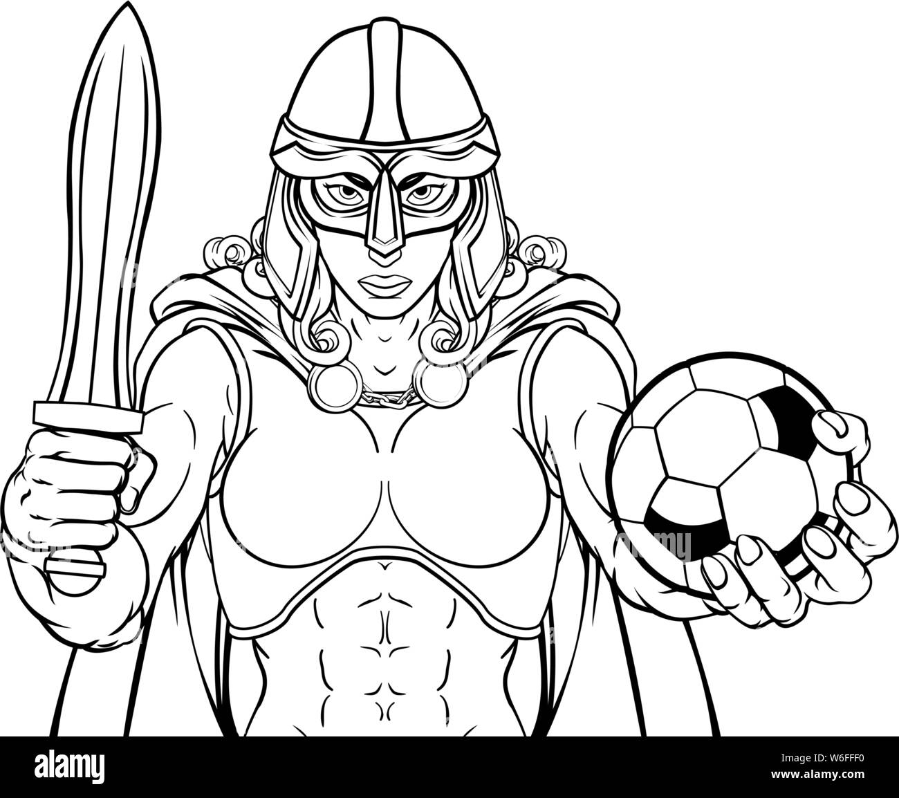 Viking Software keltischen Ritter Fußball Kriegerin Stock Vektor