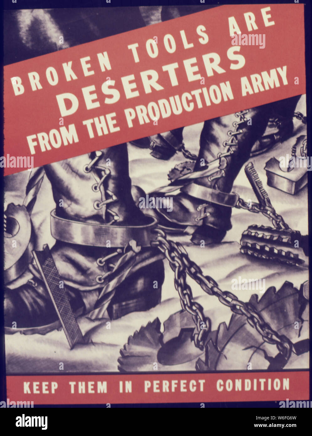 Defekte Werkzeuge sind Deserteure aus der Armee. Diese in einwandfreiem Zustand halten. Stockfoto